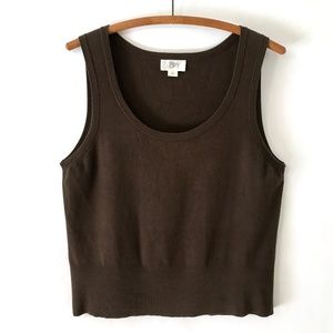 LOFT Brown Knit Sleeveless Tank Top Lightweight Sweater